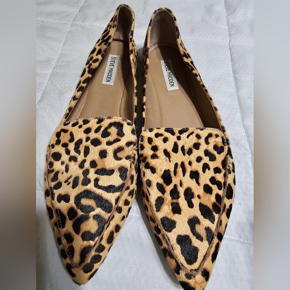 Steve Madden Brown and Black Leopard Flats